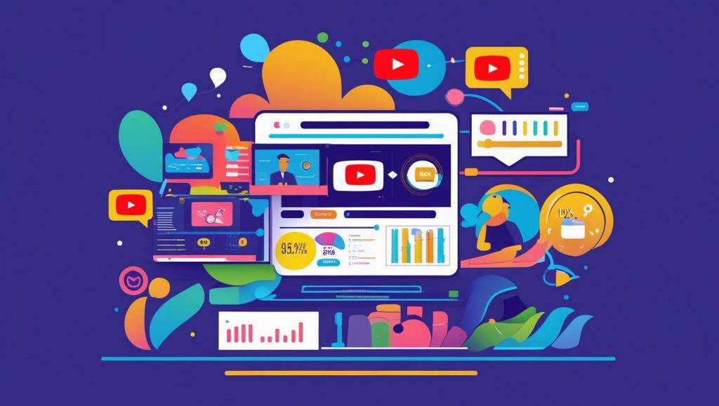 Bir akıllı telefon, tablet ve bilgisayar ekranında aynı YouTube videosunun oynatıldığını gösteren bir görsel, videoların her cihazda erişilebilirliğini vurguluyor.